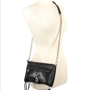 REBECCA MINKOFF Black Leather MAC Crossbody Bag